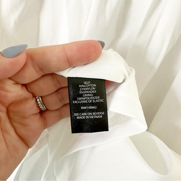 Torrid Mini Poplin Tie-Front Skater Dress White 00 M 10 NWT - Picture 8 of 13